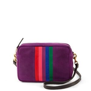Clare V Purple Crossbody Bag with Stripes